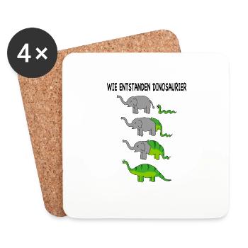 de wie entstanden dinosaurier 1 schwarz - Untersetzer (4er-Set) - Weiß - Vorne