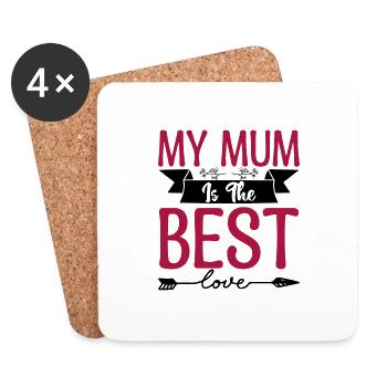 Ma mère est la meilleure. maman trop geniale. - Dessous de verre (lot de 4) - blanc - Devant