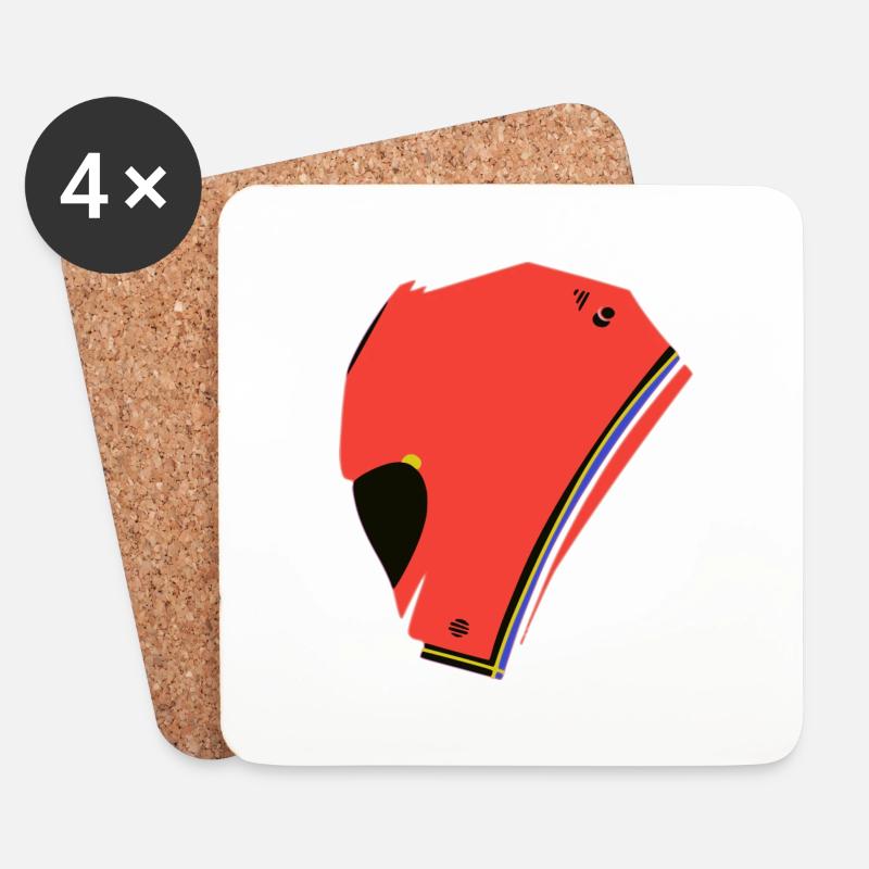 Helm - Untersetzer (4er-Set) - Weiß