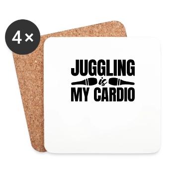 La jonglerie est ma comédie cardio clown cirque clowns - Dessous de verre (lot de 4) - blanc - Devant