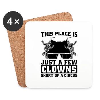 Cet endroit est juste quelques clowns Joker Circus Clowns - Dessous de verre (lot de 4) - blanc - Devant