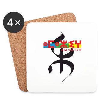 AMAZIGH SYMBOLE BERBERE Z IMAZIGHEN BIJOU KABYLE - Dessous de verre (lot de 4) - blanc - Devant