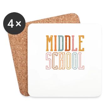 Middle School Vibes Funny Teacher Student Learning - Untersetzer (4er-Set) - Weiß - Vorne