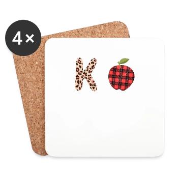 K is back for Kindergarten Apple Teacher - Coasters (set of 4) - white - Front