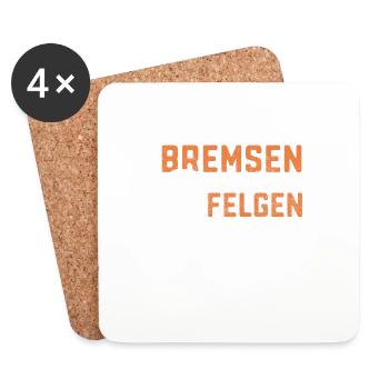 KFZ Mechaniker Bremsen macht die Felgen dreckig - Untersetzer (4er-Set) - Weiß - Vorne