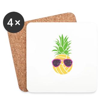 Water Polo Fruit Ananas Natation d’été Jeu d’équipe - Dessous de verre (lot de 4) - blanc - Devant