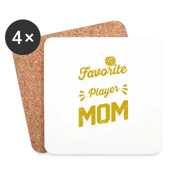 Ma joueuse de water-polo préférée m’appelle maman - Dessous de verre (lot de 4) - blanc - Devant