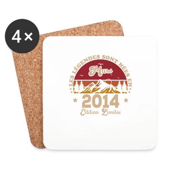 Mars 2014 | Mars 2014 anniversaire 2014 - Dessous de verre (lot de 4) - blanc - Devant