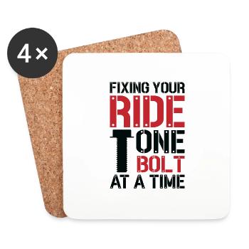 Car Mechanic Auto Engine Repair - Coasters (set of 4) - white - Front