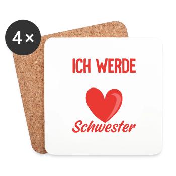 Ich werde große Schwester - Untersetzer (4er-Set) - Weiß - Vorne