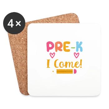 Achtung Pre K Hier komme ich Lustige Vorschule - Untersetzer (4er-Set) - Weiß - Vorne