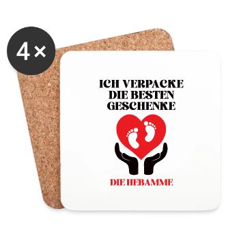 Hebamme Geburtshilfe Baby Geburtshelferin Hebammen - Untersetzer (4er-Set) - Weiß - Vorne
