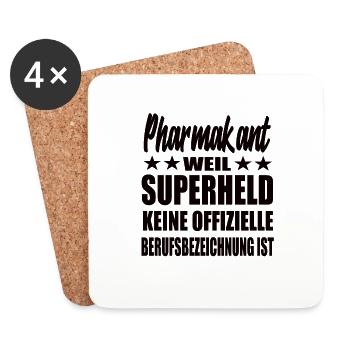Pharmakant Superheld Spruch - Untersetzer (4er-Set) - Weiß - Vorne