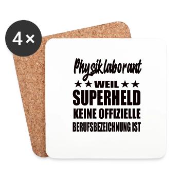 Physiklaborant Superheld Spruch - Untersetzer (4er-Set) - Weiß - Vorne