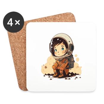 Cute and cute astronauts illustration - Coasters (set of 4) - white - Front