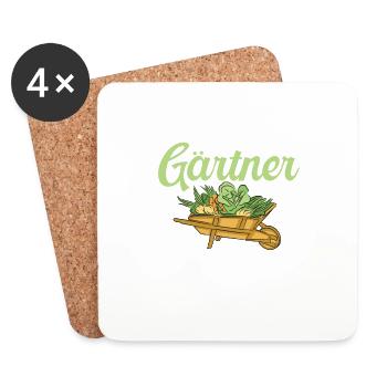 Gärtner kennen Orte, an denen findet dich keiner - Untersetzer (4er-Set) - Weiß - Vorne