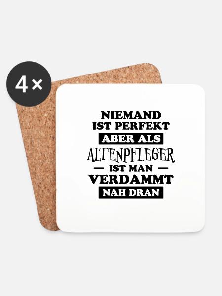 Altenpfleger Lustiger Spruch Altenpfleger Geschenk - Untersetzer (4er-Set) - Weiß