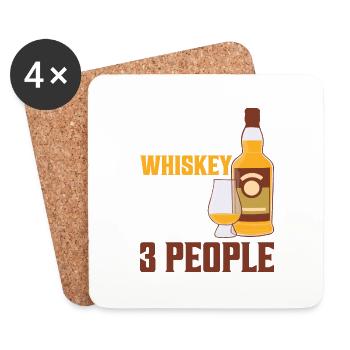 I Like Whiskey And Maybe 3 People Drinking Bourbon - Untersetzer (4er-Set) - Weiß - Vorne