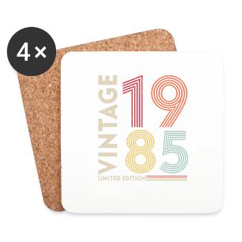 Original 1985 Vintage Vintage Birthday Retro - Dessous de verre (lot de 4) - blanc - Devant