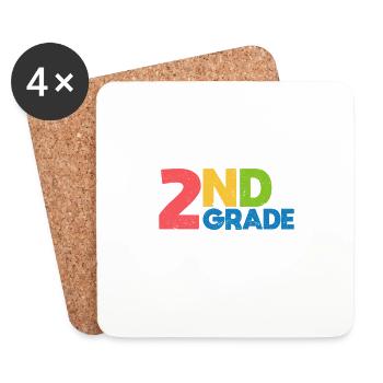 Deuxième année Dude 2e année Retour à l’école - Dessous de verre (lot de 4) - blanc - Devant