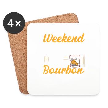 Weekend Forecast 100% Chance Of Bourbon Whiskey Dr - Untersetzer (4er-Set) - Weiß - Vorne