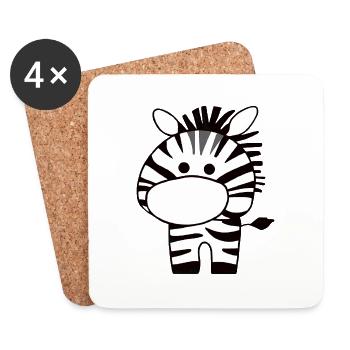 Süßes Zebra auf 2 Beinen - Untersetzer (4er-Set) - Weiß - Vorne
