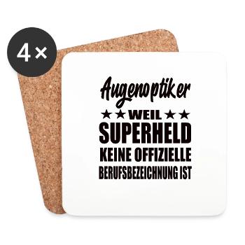Augenoptiker Superheld Spruch - Untersetzer (4er-Set) - Weiß - Vorne
