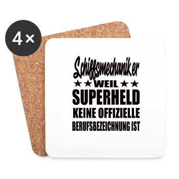 Schiffsmechaiker Superheld Spruch - Untersetzer (4er-Set) - Weiß - Vorne