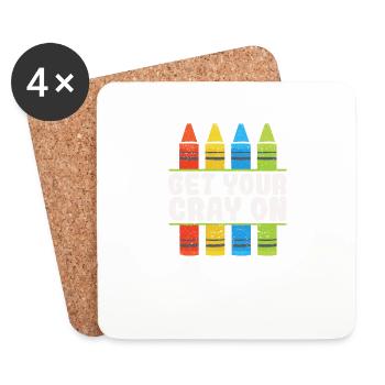 Obtenez votre Cray sur la rentrée scolaire - Dessous de verre (lot de 4) - blanc - Devant