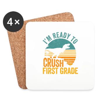 I'm ready to nursery dinosaurs back - Coasters (set of 4) - white - Front