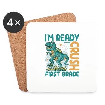I'm ready to nursery dinosaurs back - Coasters (set of 4) - white - Front