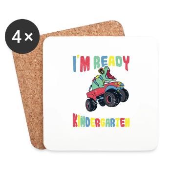 I'm ready to nursery dinosaurs back to - Coasters (set of 4) - white - Front