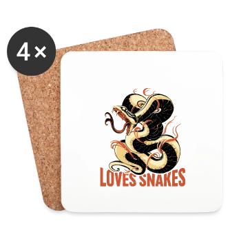 Just A Boy Who Loves Snakes - Untersetzer (4er-Set) - Weiß - Vorne