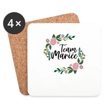 team de la mariée evjf enterrement vie jeune fille - Dessous de verre (lot de 4) - blanc - Devant