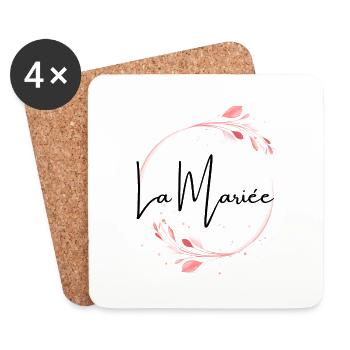 La mariée floral - Dessous de verre (lot de 4) - blanc - Devant