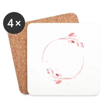 Team de la mariée floral - Dessous de verre (lot de 4) - blanc - Devant