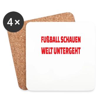 Fußballzubehör Geschenkidee Fußballfan - Untersetzer (4er-Set) - Weiß - Vorne