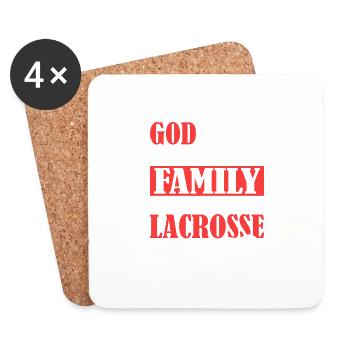 God First Then Family And Finally Lacrosse Stick - Coasters (set of 4) - white - Front