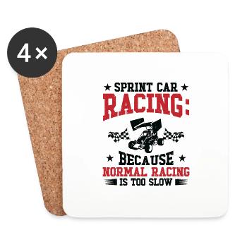 Sprint Car Dirt Track Racing - Untersetzer (4er-Set) - Weiß - Vorne