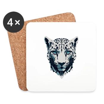 Minimalistic Lephard - Coasters (set of 4) - white - Front