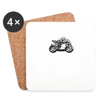 Ein Leben ohne Motorrad ist möglich aber sinnlos - Untersetzer (4er-Set) - Weiß - Vorne