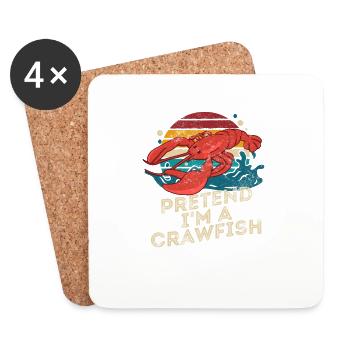 Pretend I'm a Crawfish Retro Crawfish Boil Love - Untersetzer (4er-Set) - Weiß - Vorne