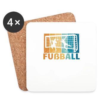 Fußballzubehör Geschenkidee Fußballfan - Untersetzer (4er-Set) - Weiß - Vorne