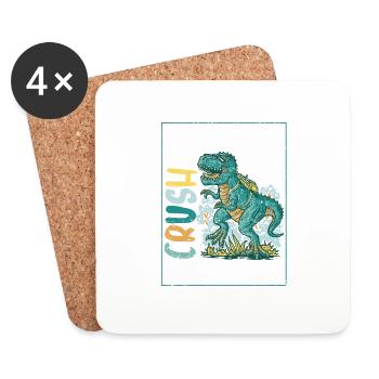 I'm ready to get preschool dinosaurs back to - Coasters (set of 4) - white - Front