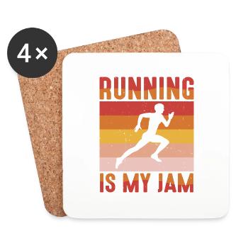 Running Is My Jam 5 - Untersetzer (4er-Set) - Weiß - Vorne
