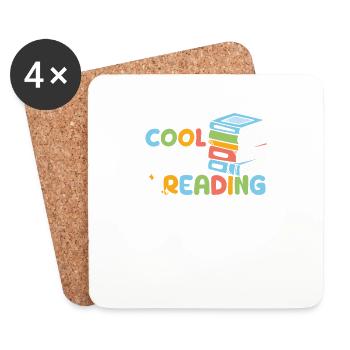 Tous les enfants cool lisent un professeur de lecture de livres - Dessous de verre (lot de 4) - blanc - Devant