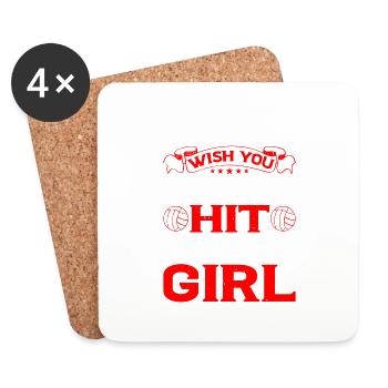 You Wish You Could Hit Like A Girl 3 - Untersetzer (4er-Set) - Weiß - Vorne