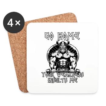 Viking Fitness Motif Northman Warrior Vikings - Coasters (set of 4) - white - Front