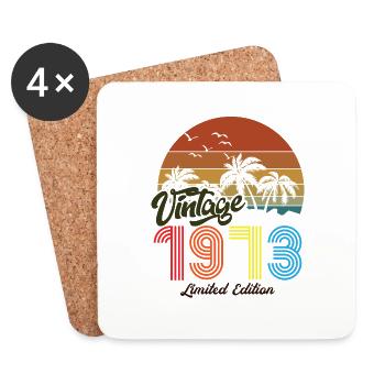 Vintage Unikat 1973 Limitierte Auflage - Untersetzer (4er-Set) - Weiß - Vorne