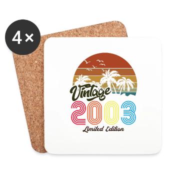 Vintage Unikat 2003 Limitierte Auflage - Untersetzer (4er-Set) - Weiß - Vorne
